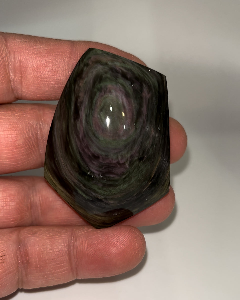 Rainbow velvet Obsidian 43 gram medium palm stone