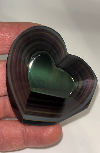 Rainbow Obsidian layers upon layers! 68 gram medium palm stone