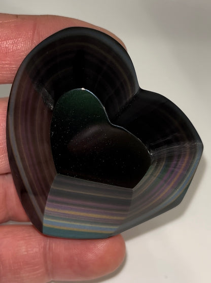 Rainbow Obsidian layers upon layers! 68 gram medium palm stone