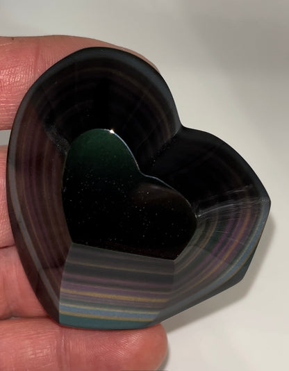 Rainbow Obsidian layers upon layers! 68 gram medium palm stone