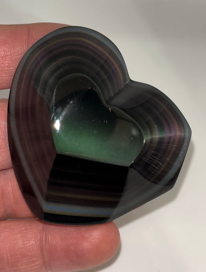 Rainbow Obsidian layers upon layers! 68 gram medium palm stone