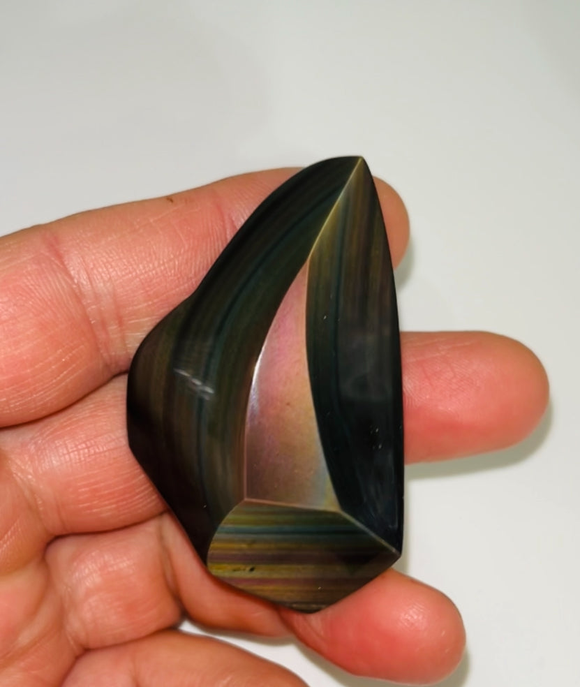 Rainbow Obsidian Palm Stone 36g medium