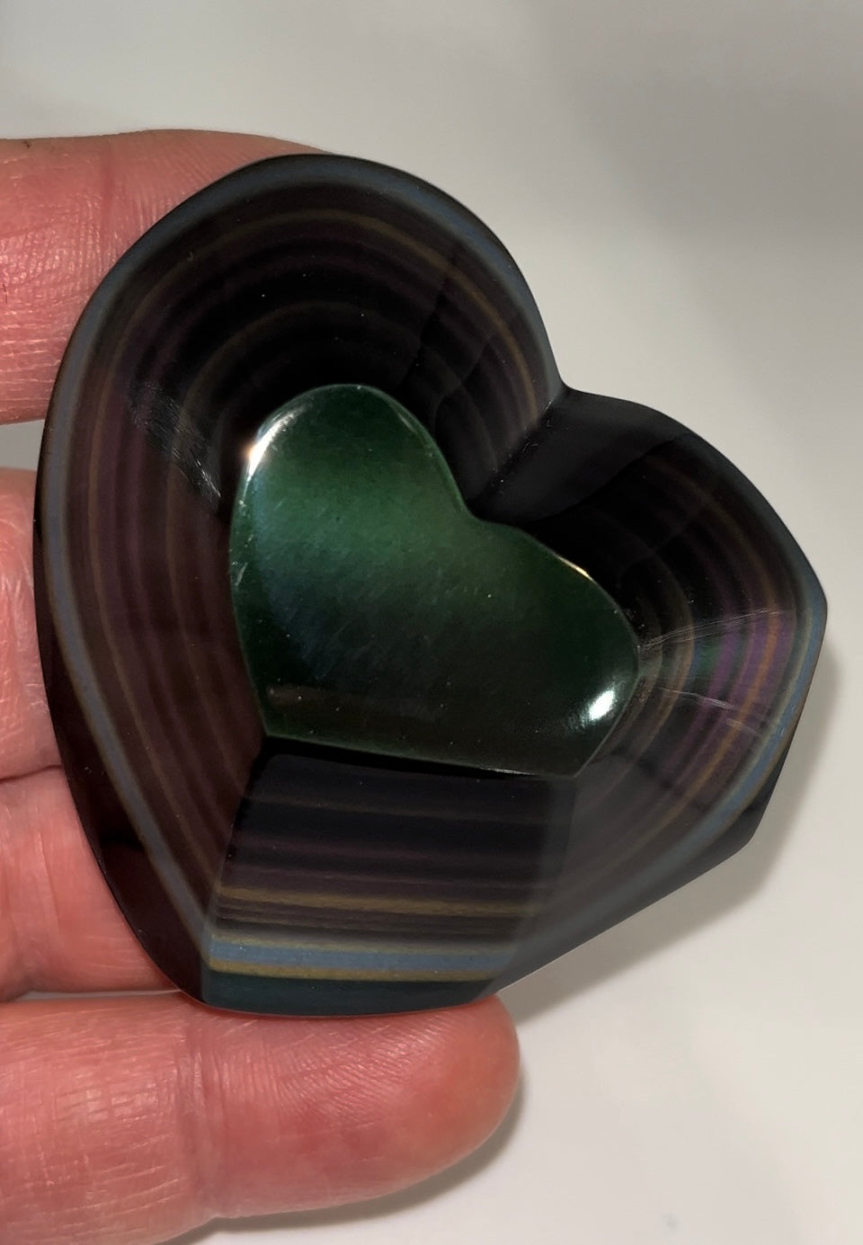 Rainbow Obsidian layers upon layers! 68 gram medium palm stone