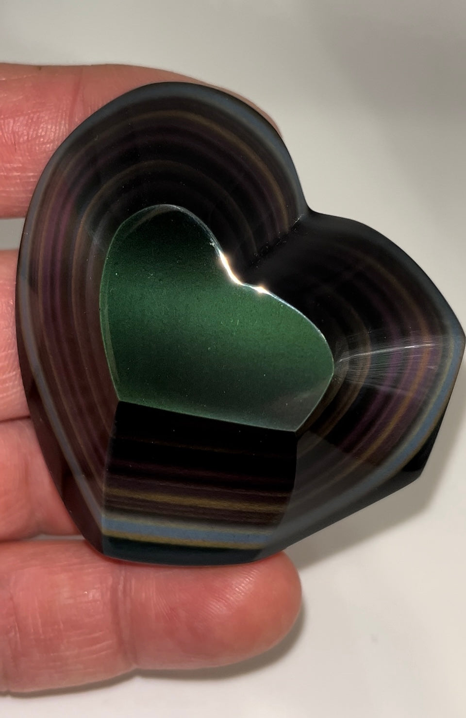 Rainbow Obsidian layers upon layers! 68 gram medium palm stone