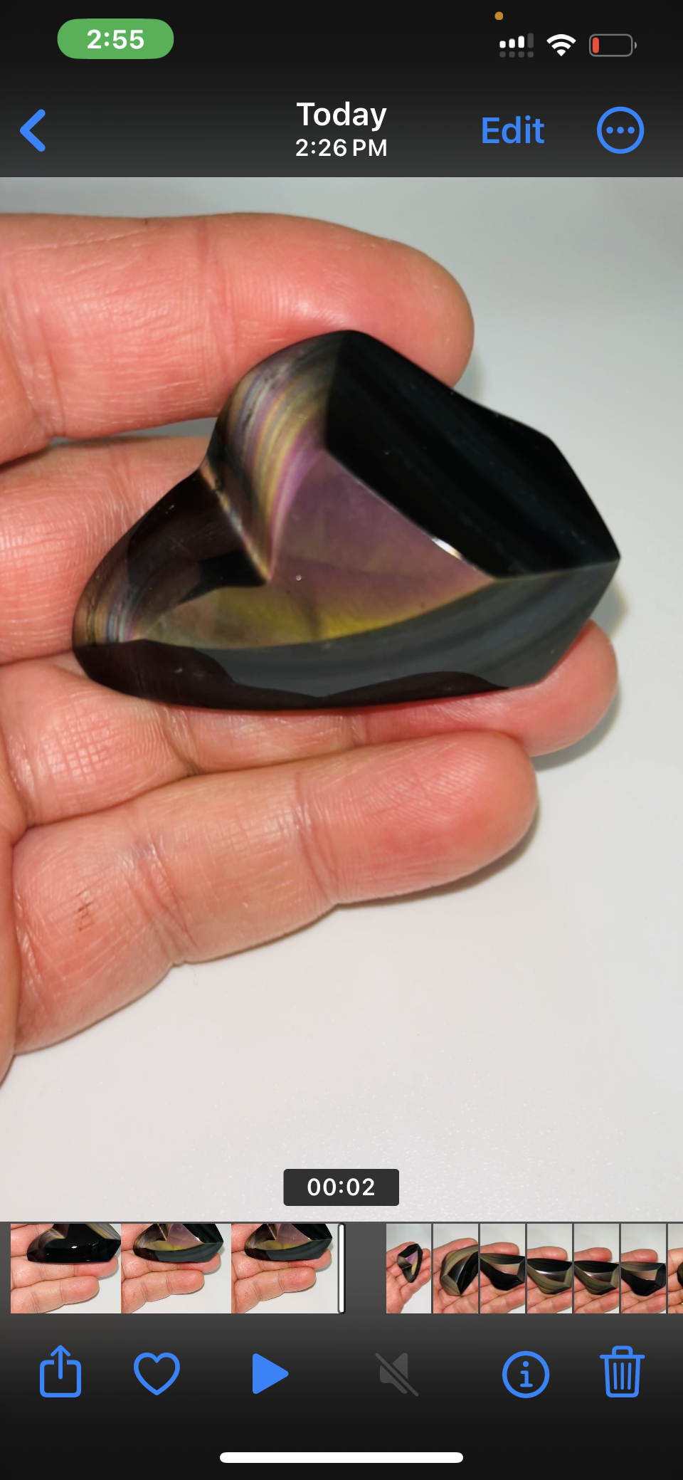 Rainbow Obsidian Palm Stone 36g medium