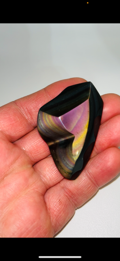 Rainbow Obsidian Palm Stone 36g medium