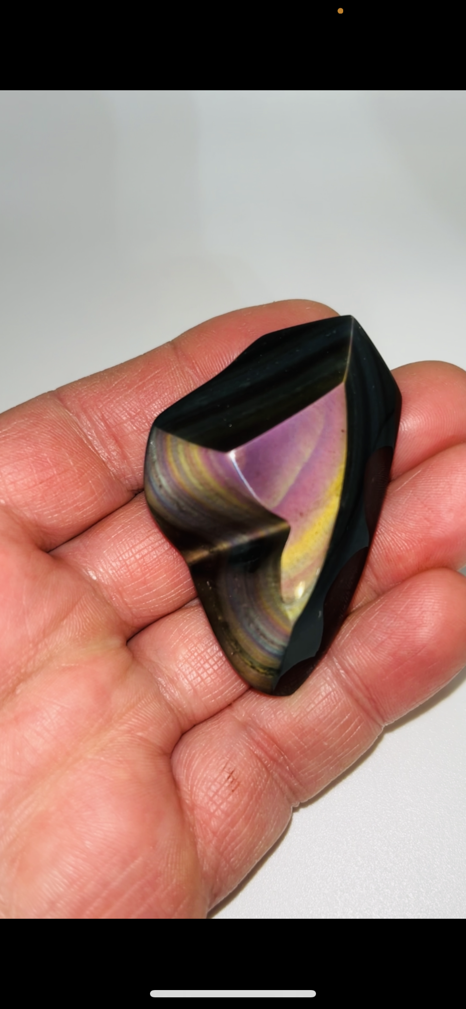 Rainbow Obsidian Palm Stone 36g medium