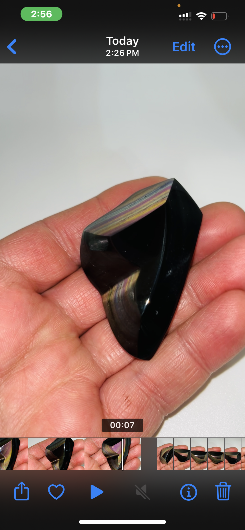 Rainbow Obsidian Palm Stone 36g medium