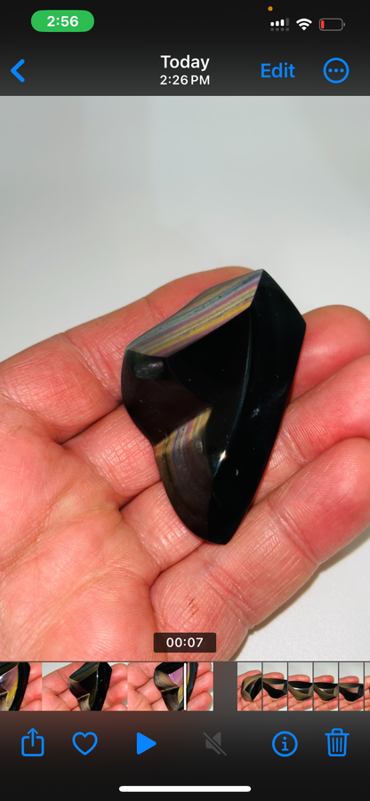 Rainbow Obsidian Palm Stone 36g medium