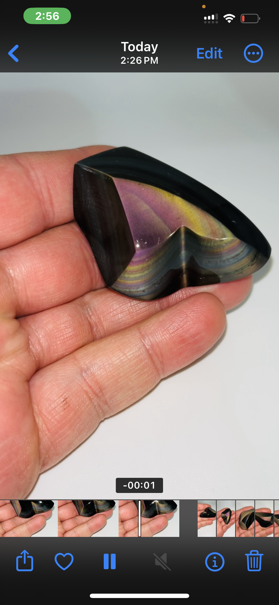 Rainbow Obsidian Palm Stone 36g medium