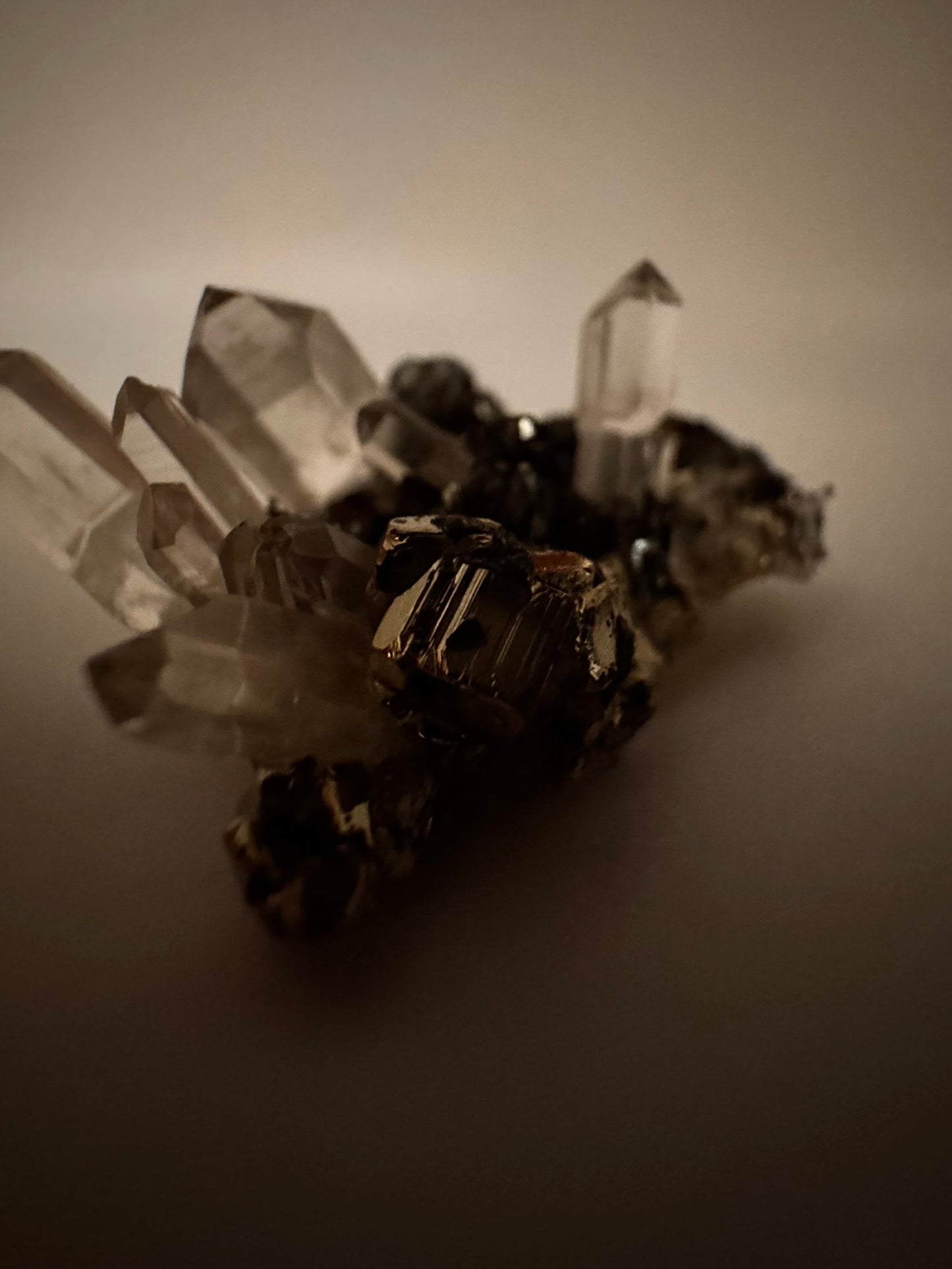 specialty pyrite quartz cluster