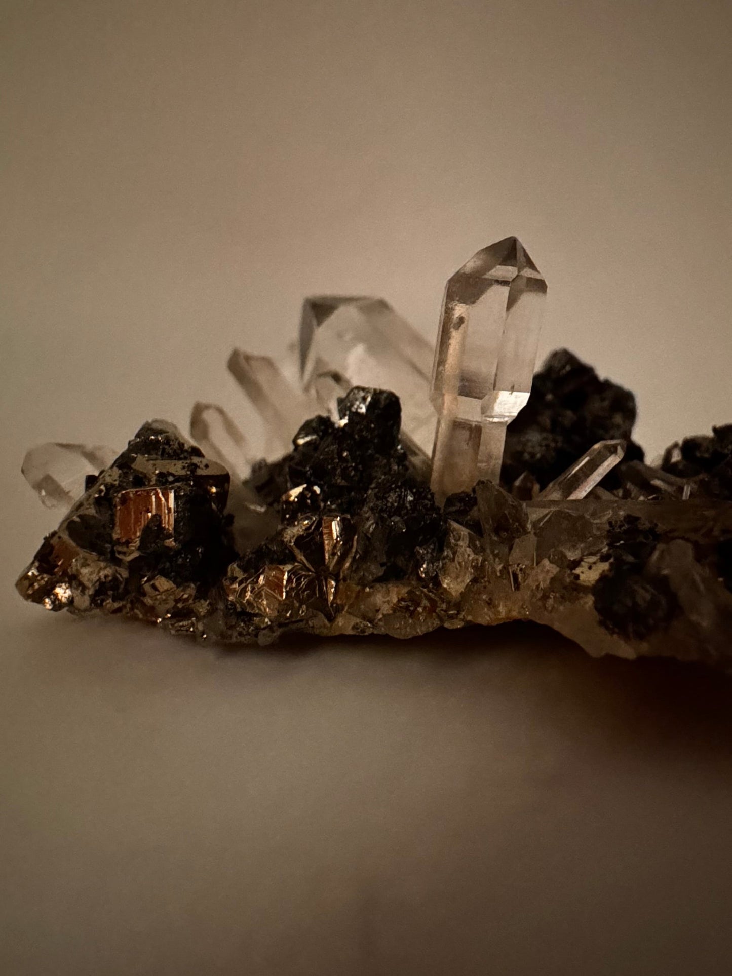 specialty pyrite quartz cluster