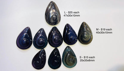 Teardrop Music Note Obsidian