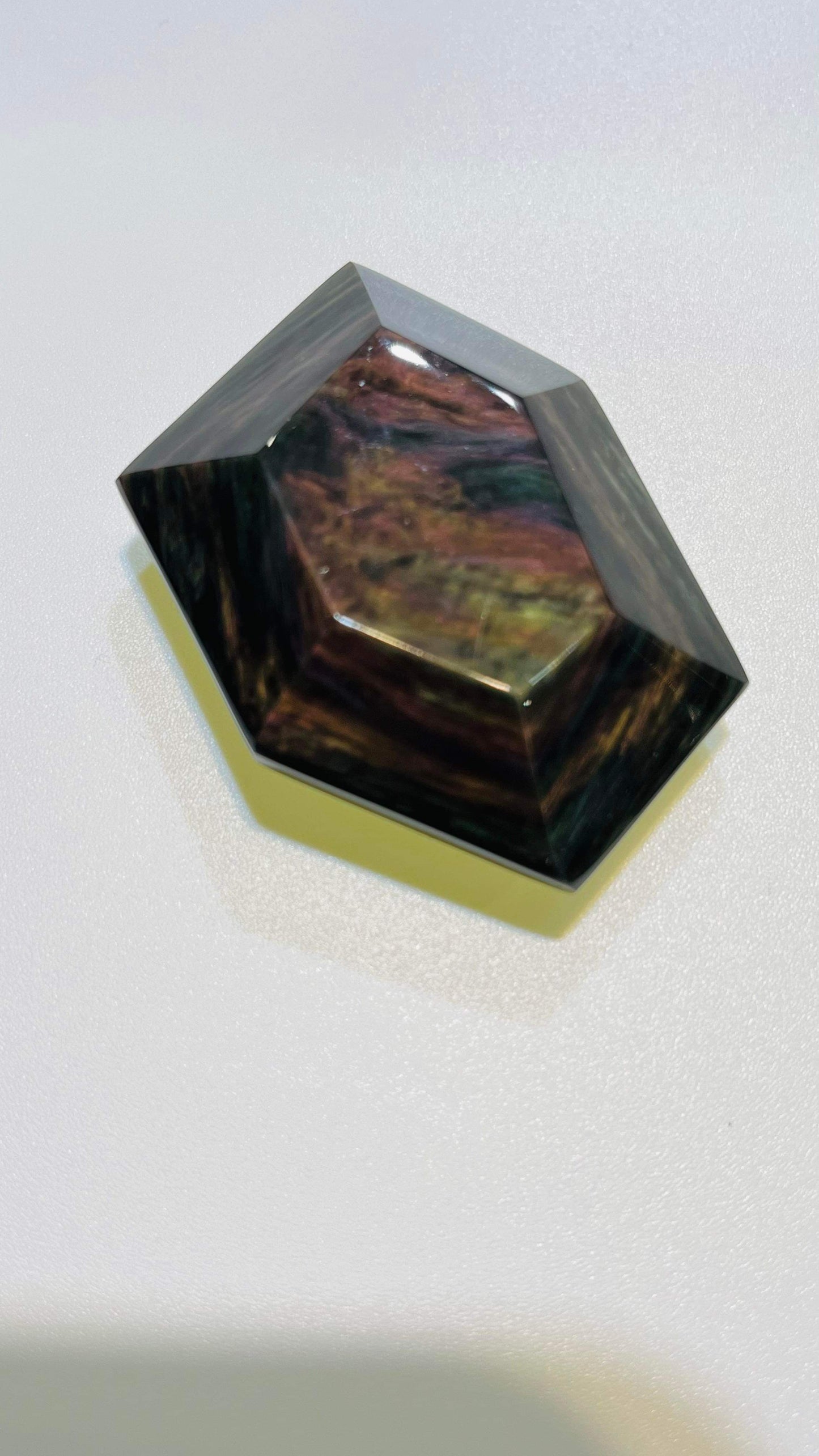 Octagon Rainbow & Velvet Obsidian, High Grade palm stone