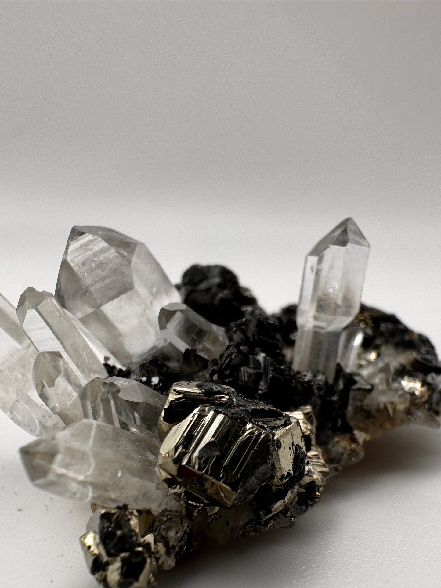 specialty pyrite quartz cluster