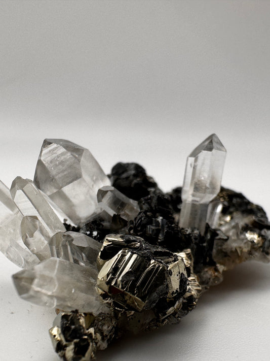 specialty pyrite quartz cluster