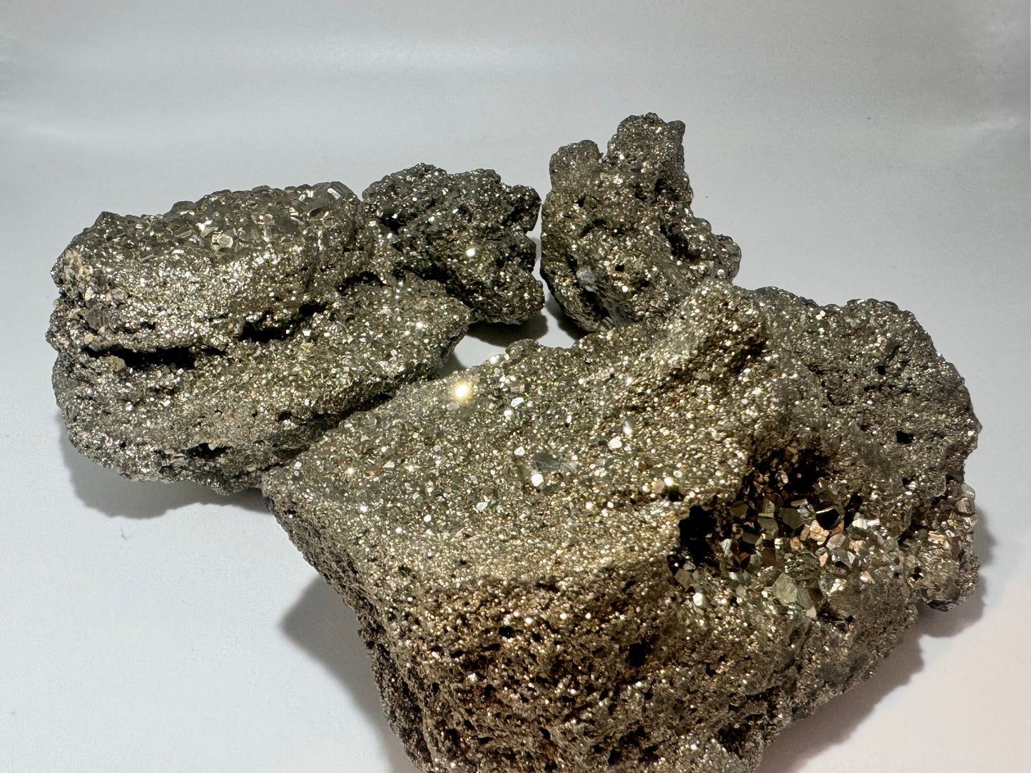 Iron pyrite crystals