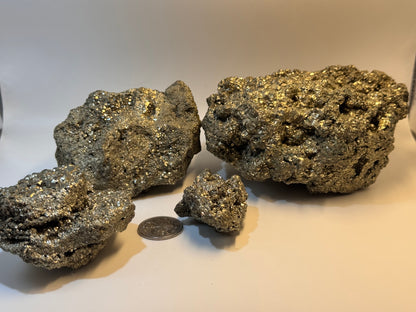 Iron pyrite crystals