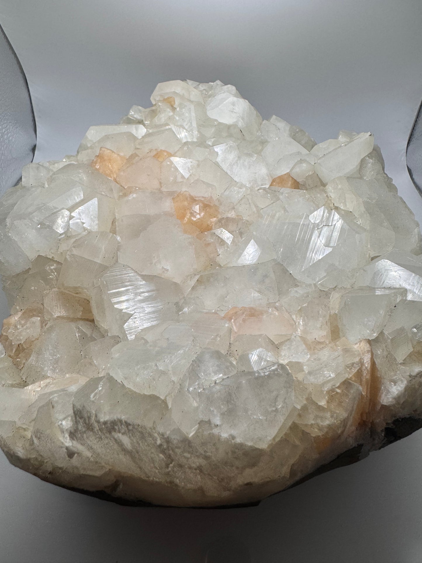 Large Apophyllite & Peach Calcite