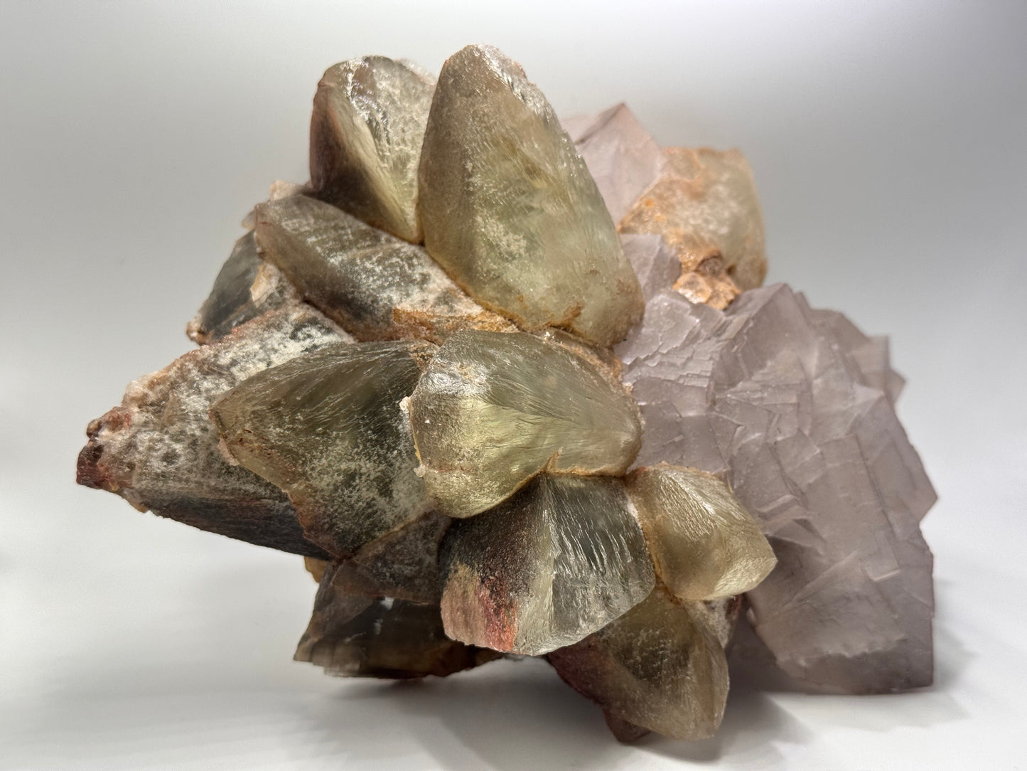 Dogtooth calcite fluorite cluster