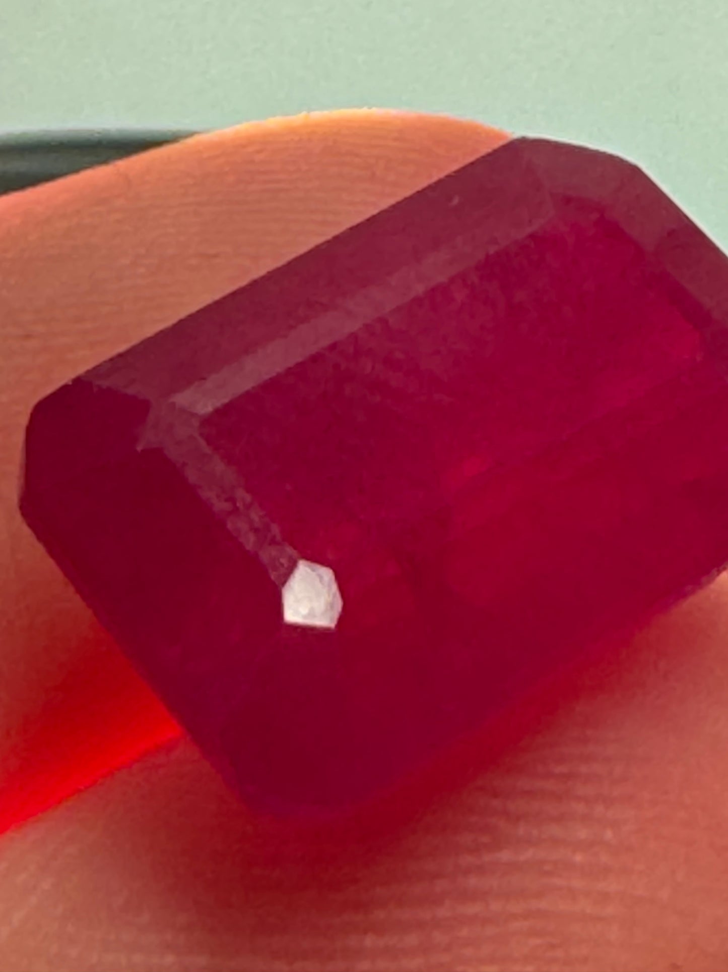 natural faceted ruby