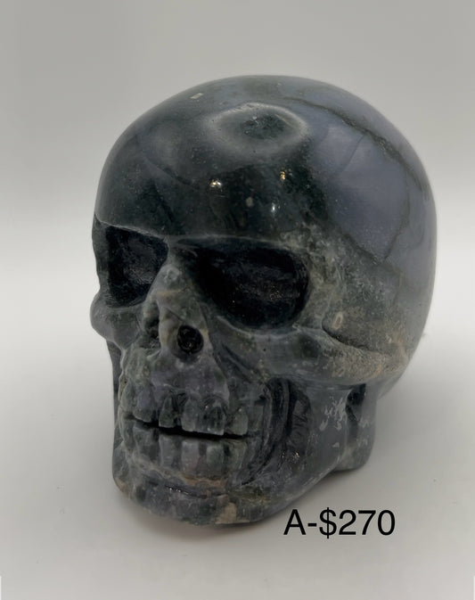Grape Agate Skull Heads