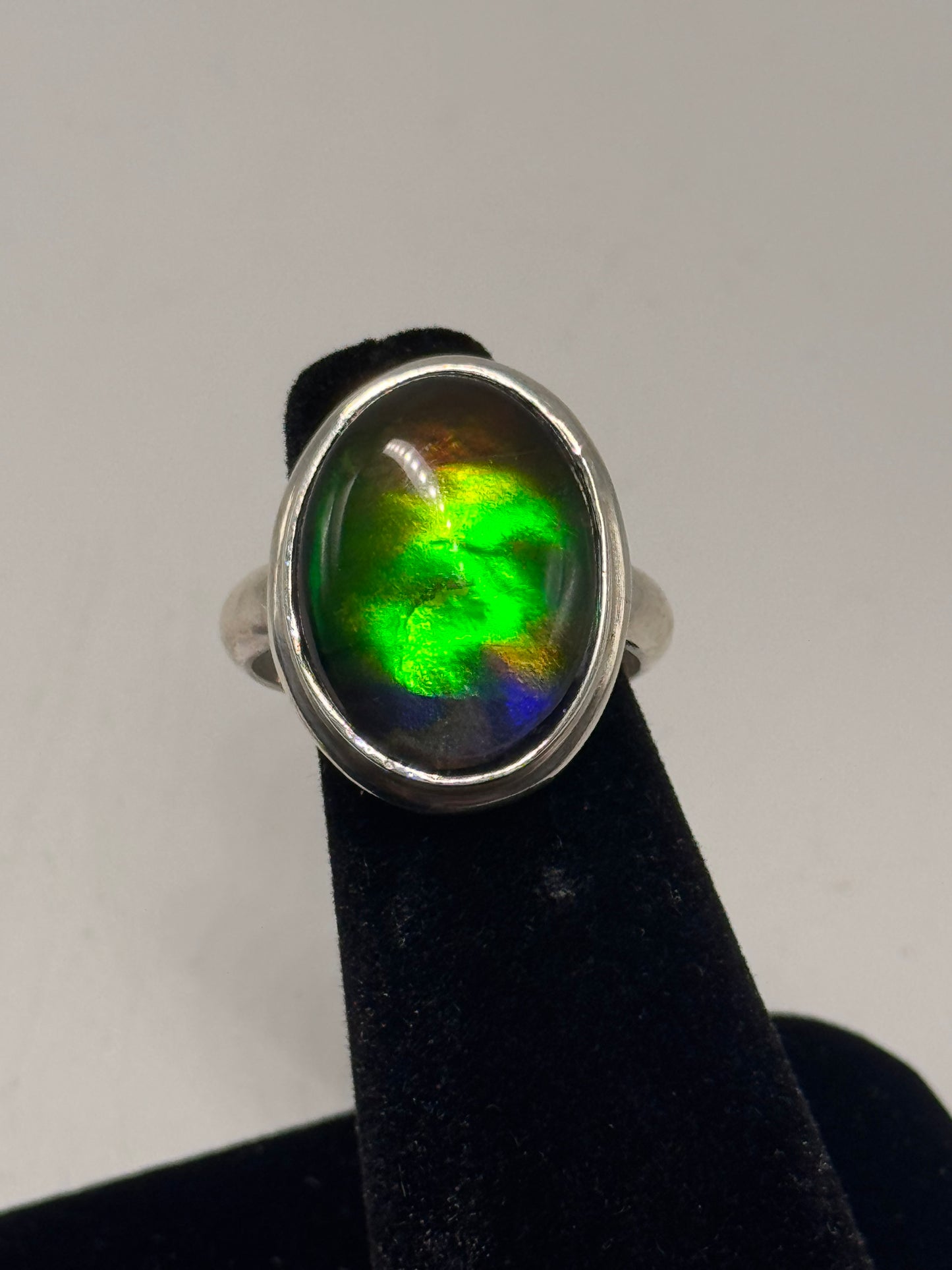 rainbow ammolite ring