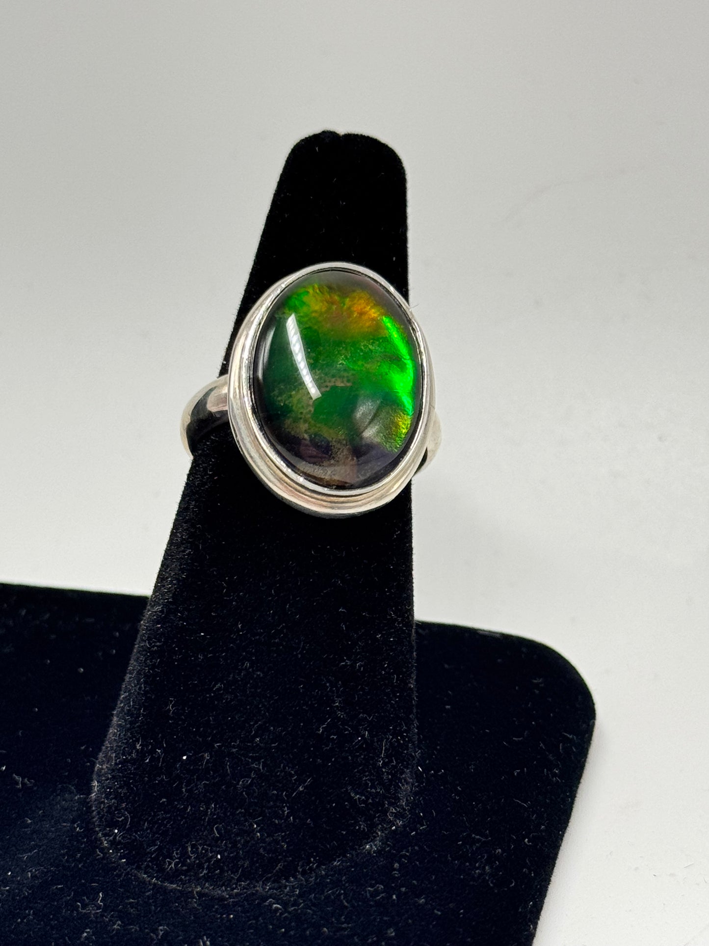 rainbow ammolite ring