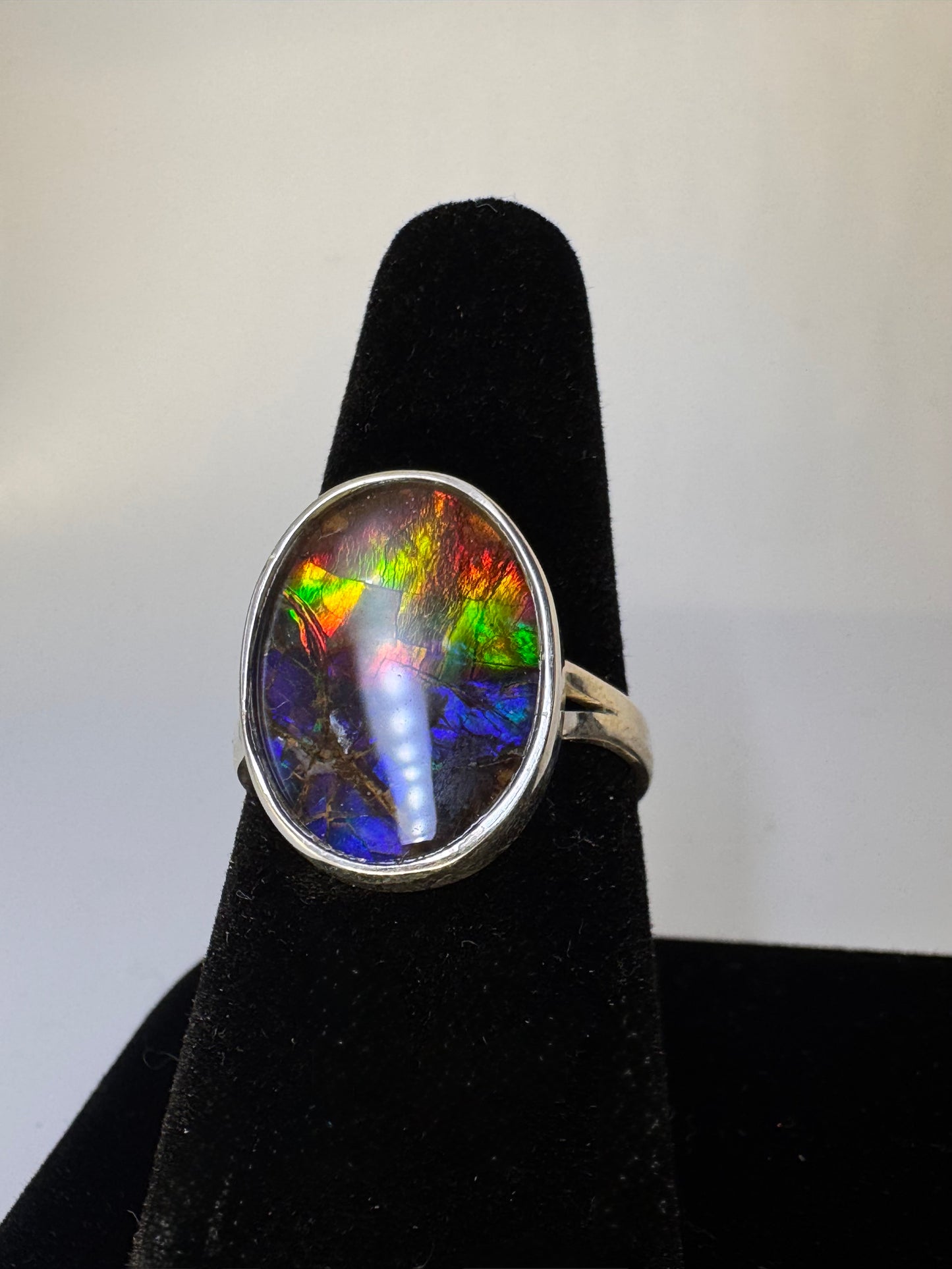 Ammolite ring