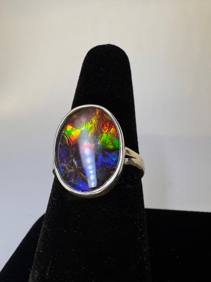 Ammolite ring