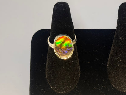 Ammolite ring