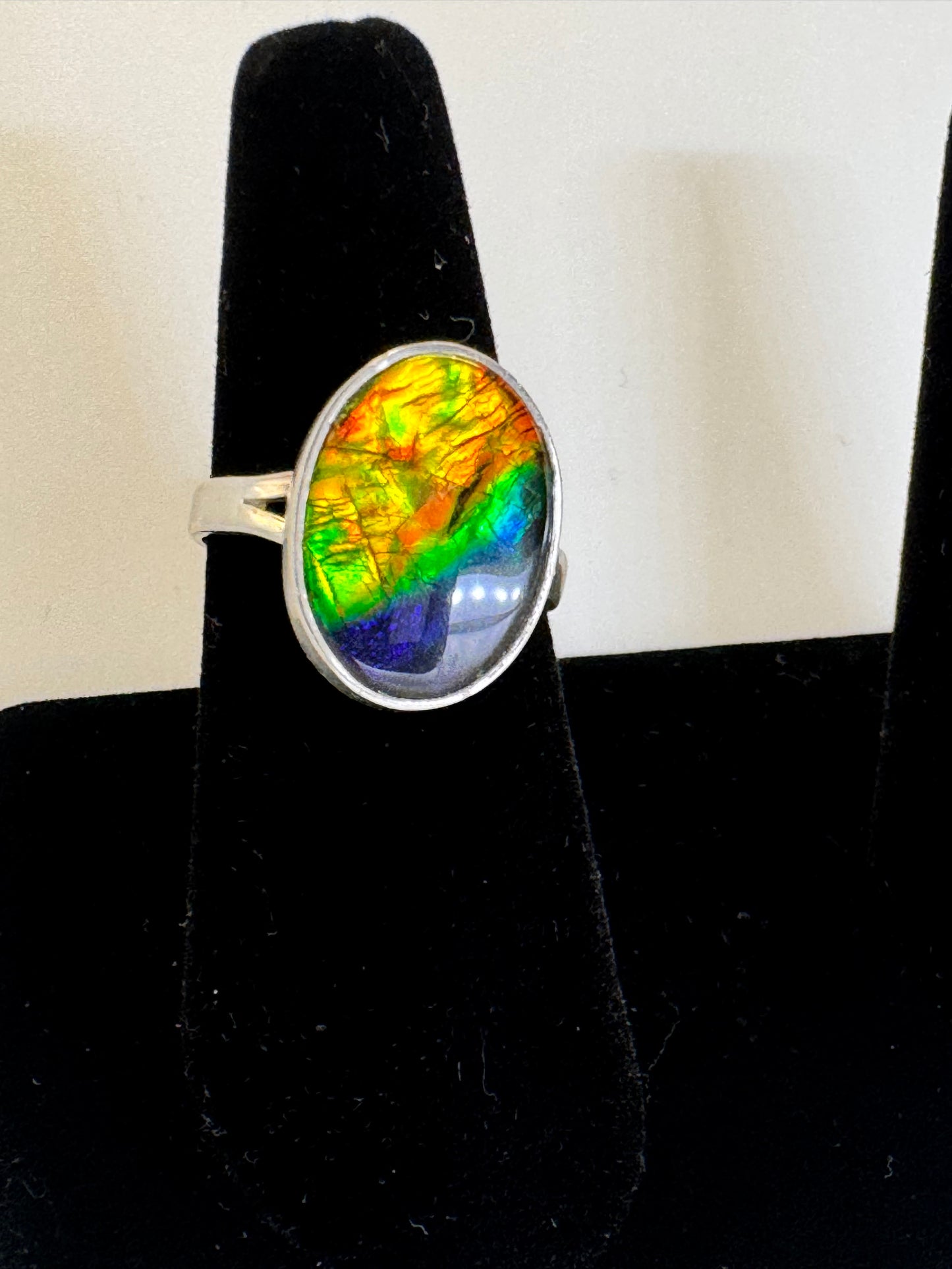 beautiful ammolite ring