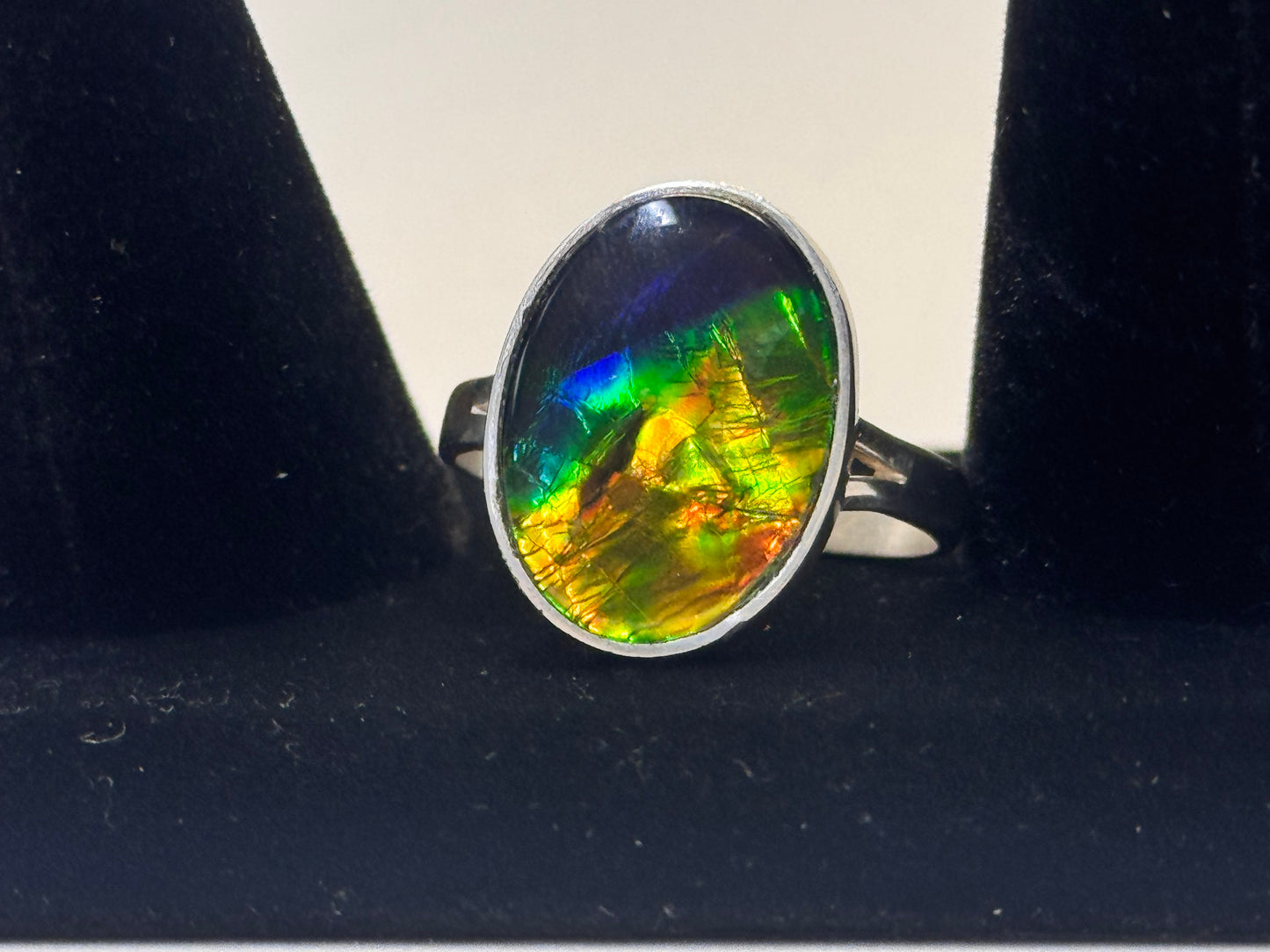 beautiful ammolite ring