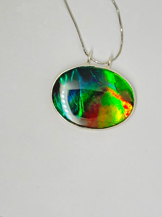Oval Ammolite pendant