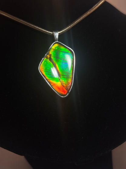 polished Ammolite pendant