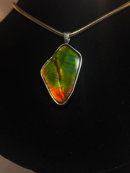 polished Ammolite pendant