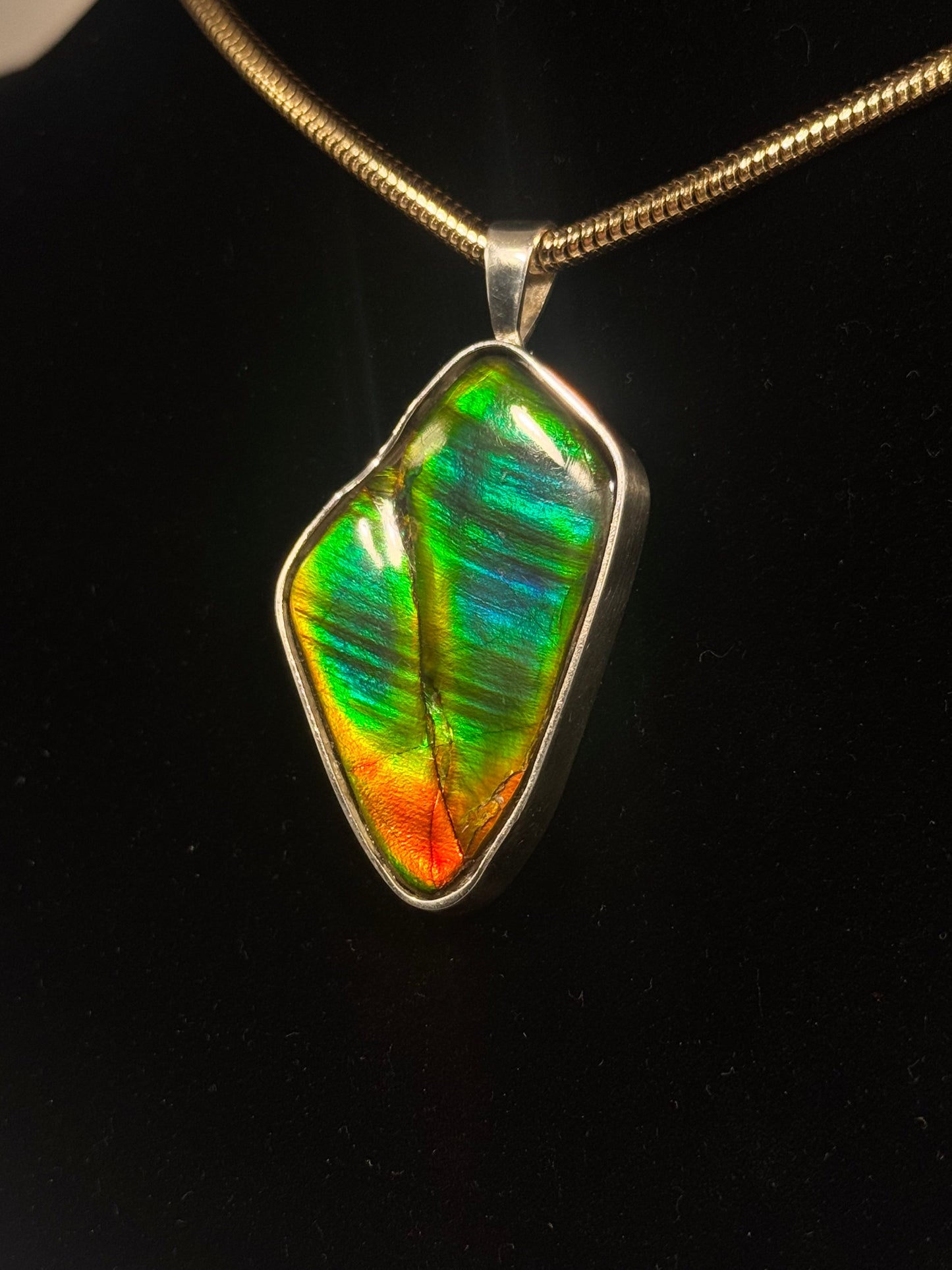 polished Ammolite pendant