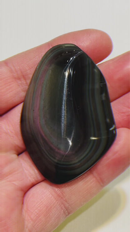 Rainbow Obsidian Palm Stone 37g medium