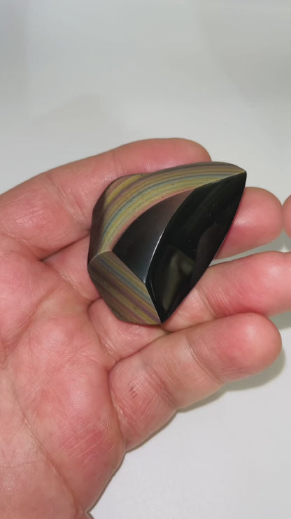 Rainbow Obsidian Palm Stone 36g medium