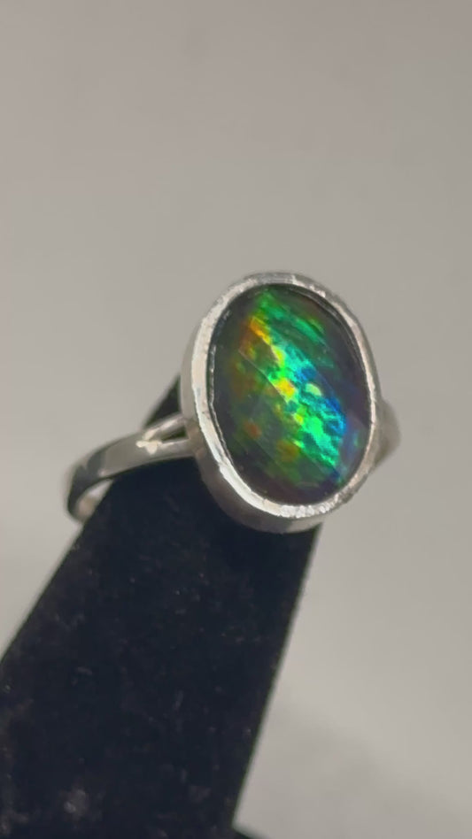 Ammolite ring