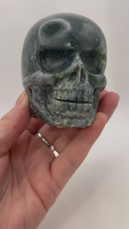 Grape Agate Skull Heads