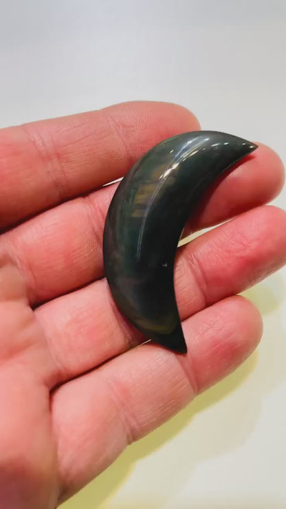 Rainbow Obsidian, Moon Shaped Cabochon