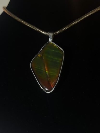 polished Ammolite pendant